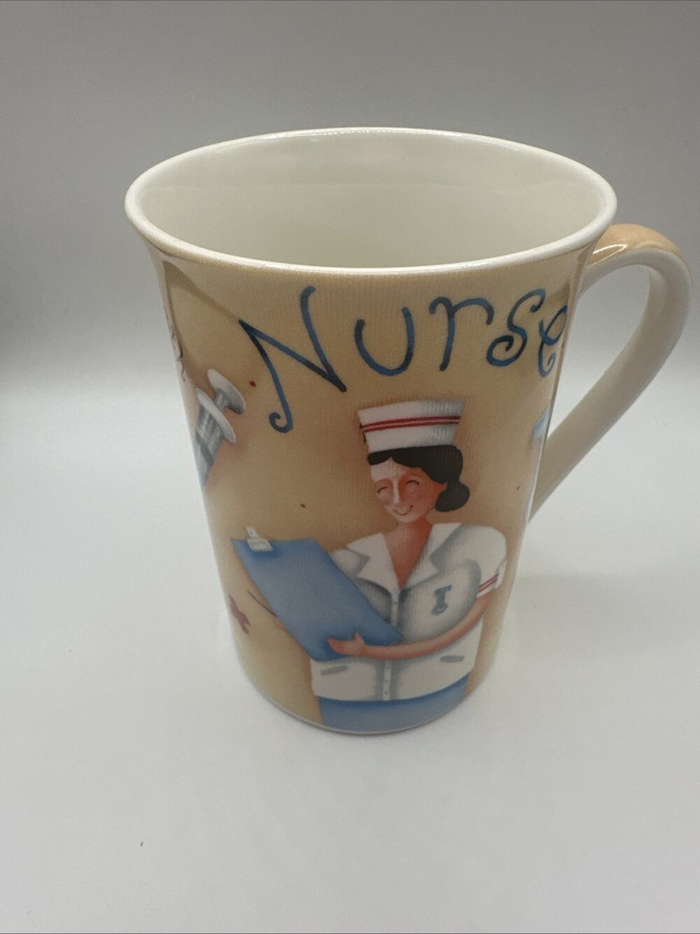 Kent Pottery Whimsical Multicolored "Nurse" Coffee Cup Mug